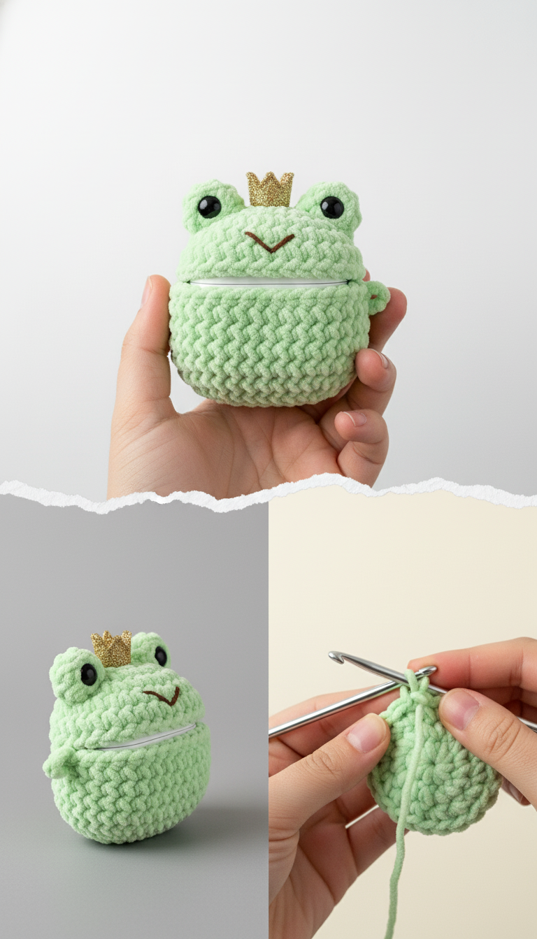 Adorable Crochet Frog Prince Earbud Case: A DIY Amigurumi Pattern
