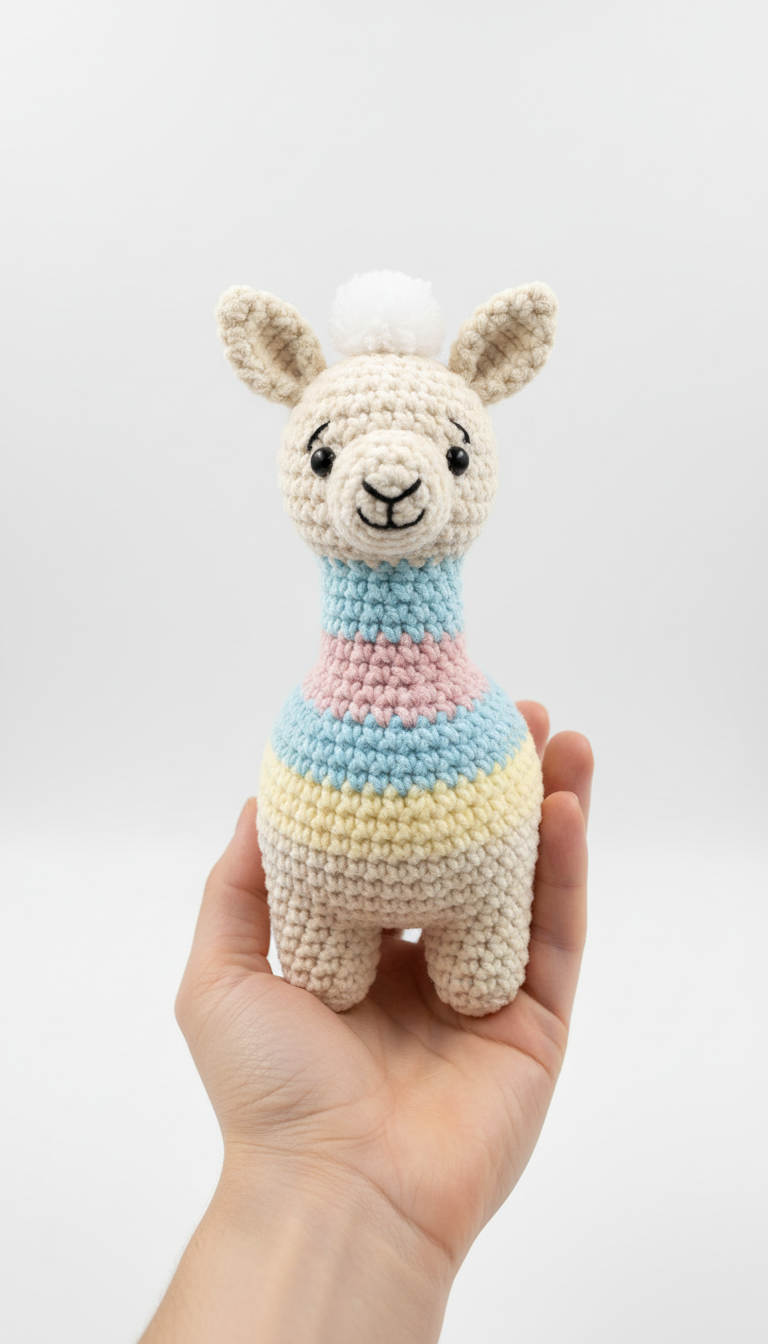 Charming Striped Llama Amigurumi: Free Crochet Pattern for a Cute Alpaca Toy