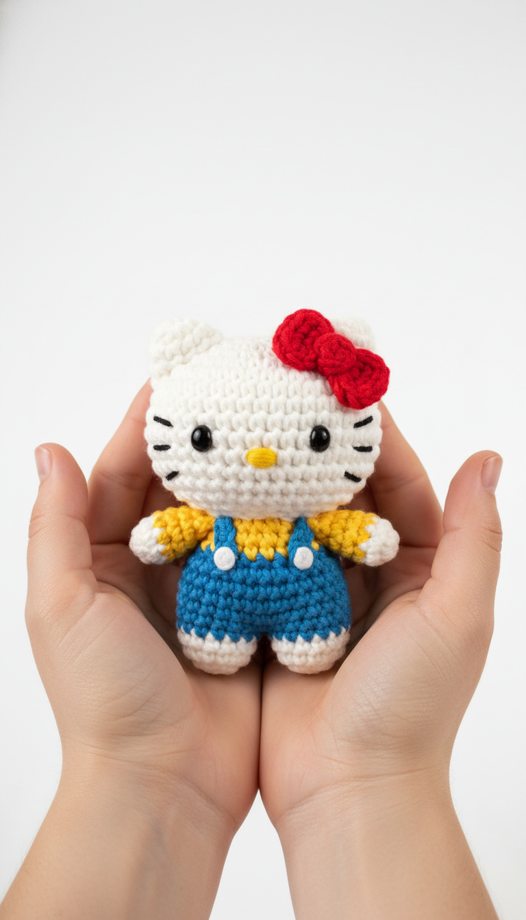 Cute Hello Kitty Amigurumi Pattern: Crochet Your Own Adorable Overalls Friend