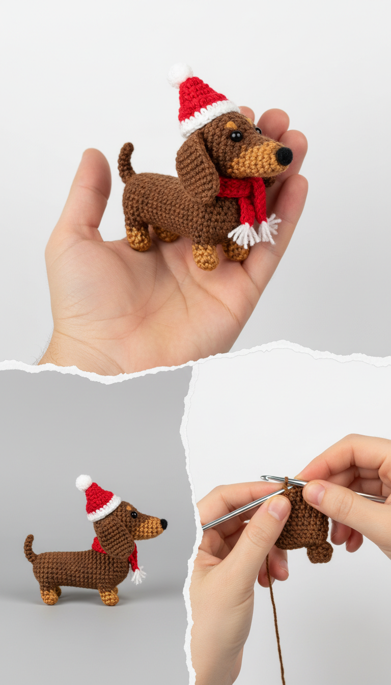 Adorable Crochet Christmas Dachshund Amigurumi Pattern: Craft Your Festive Wiener Dog!