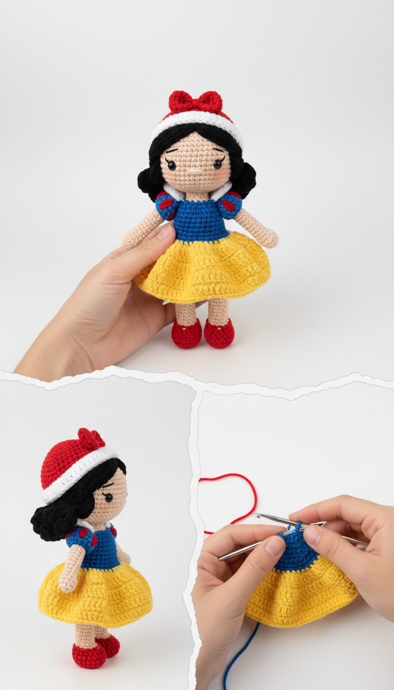 Enchanting Snow White Amigurumi Doll: A Free Crochet Pattern