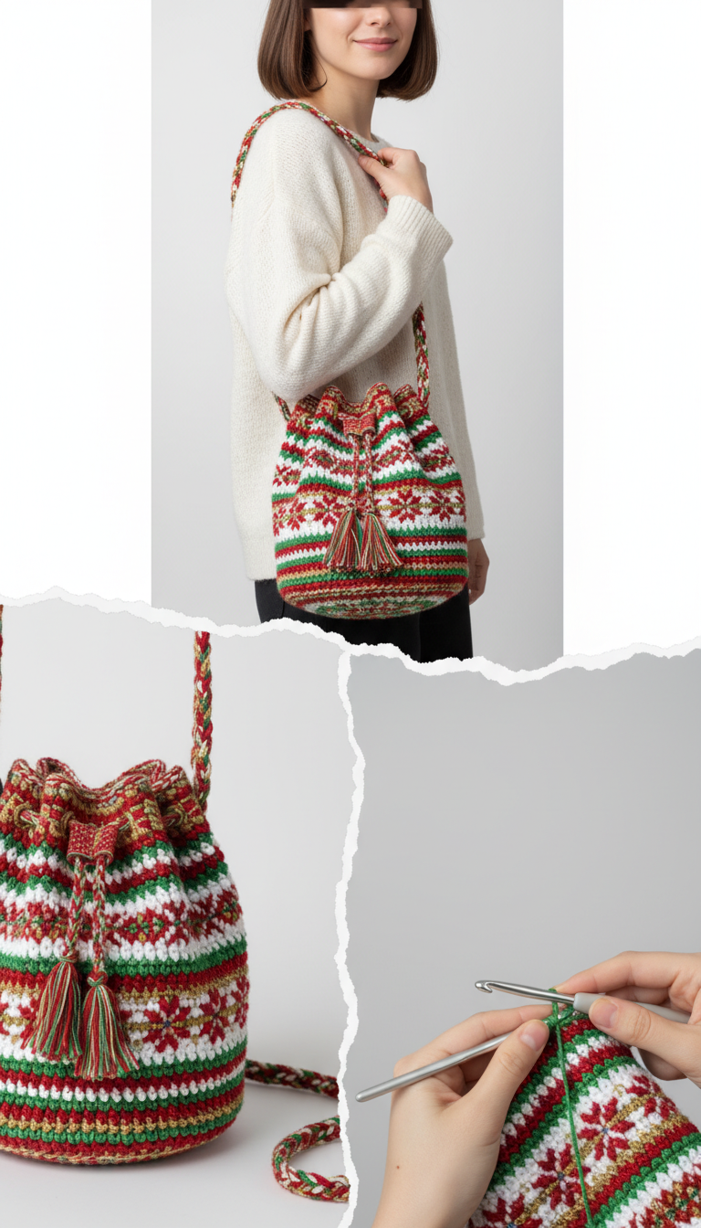 Holly Jolly Christmas Crochet Bucket Bag Pattern: Your Festive Accessory!