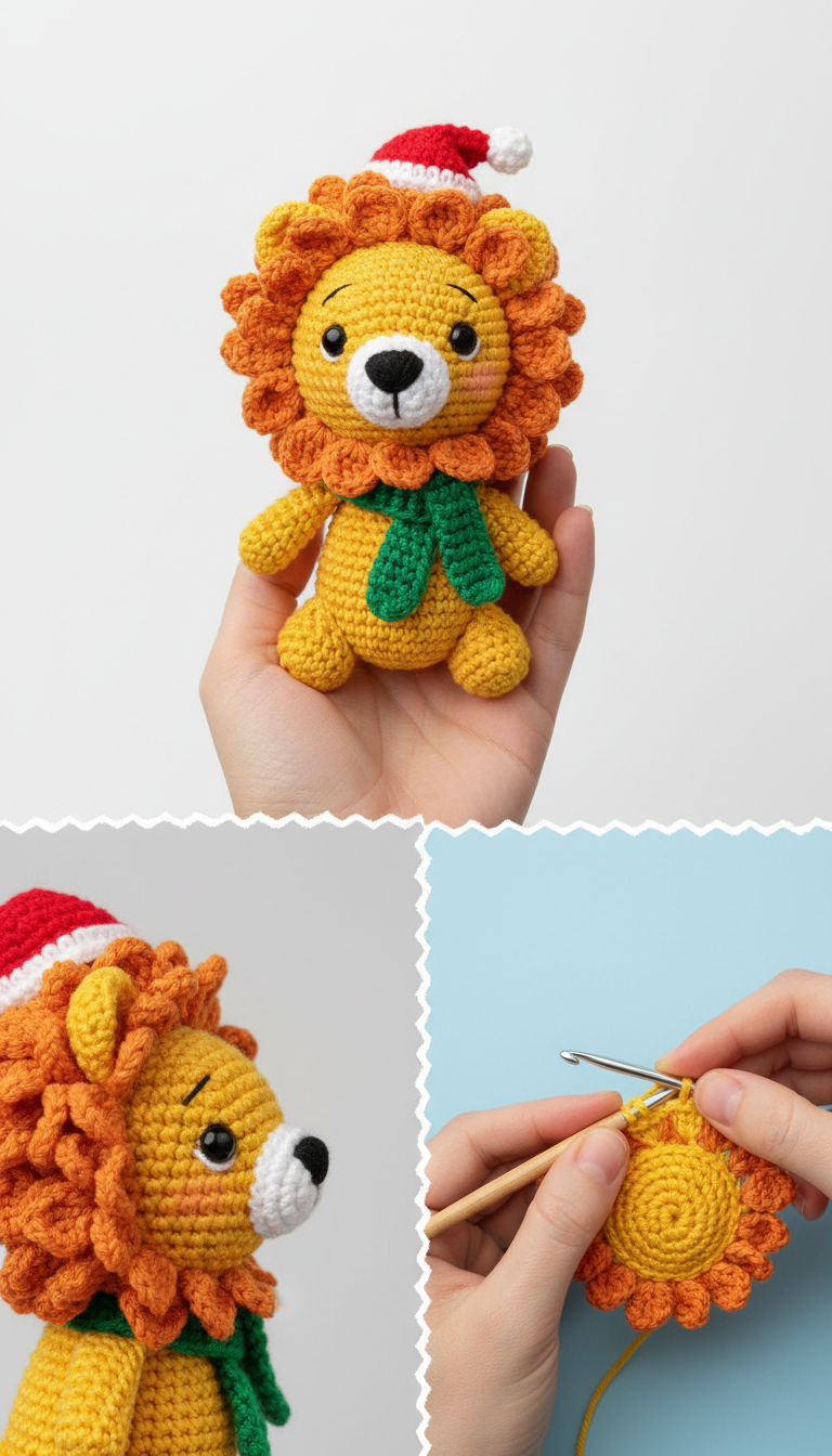 Roar into the Holidays: Festive Christmas Lion Amigurumi Pattern