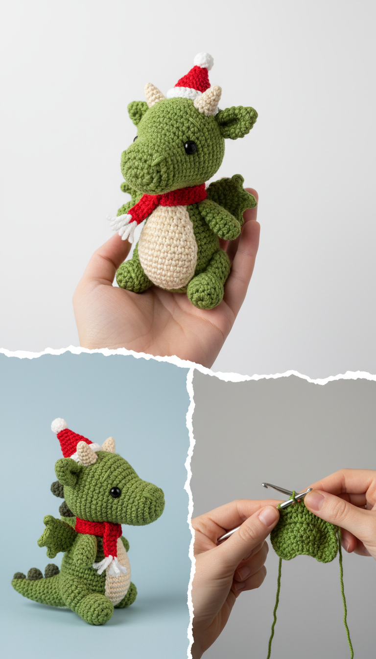 Sparkle & Stitch: A Festive Christmas Dragon Amigurumi Pattern