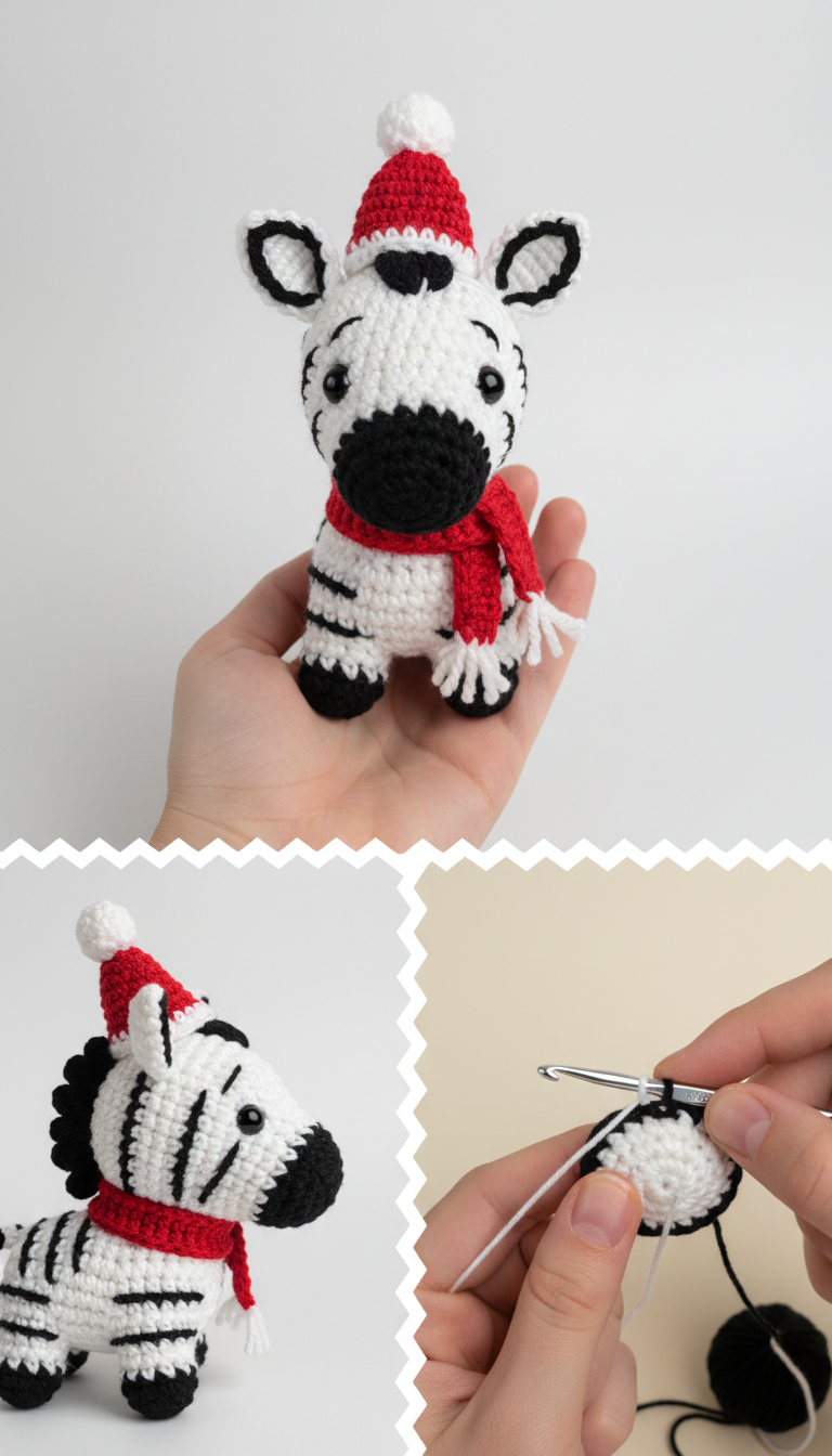 Stripe Up Some Holiday Cheer: A Festive Christmas Zebra Amigurumi Pattern!