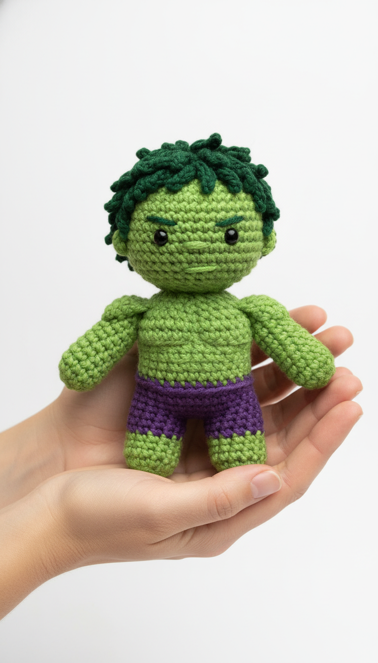 Unleash Your Inner Hero: Crochet Your Own Adorable Hulk Amigurumi!