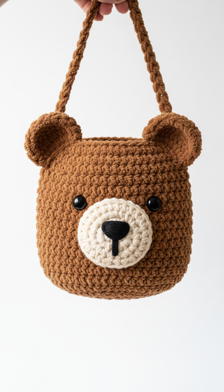 Craft Your Own Adorable Crochet Bear Basket: Free Pattern!