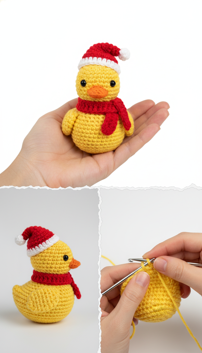 Jolly Little Christmas Duck Amigurumi Free Crochet Pattern