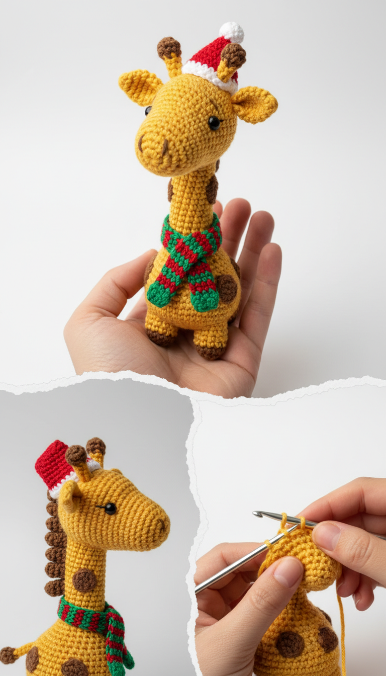 Jolly Little Christmas Giraffe Amigurumi: Festive Crochet Pattern