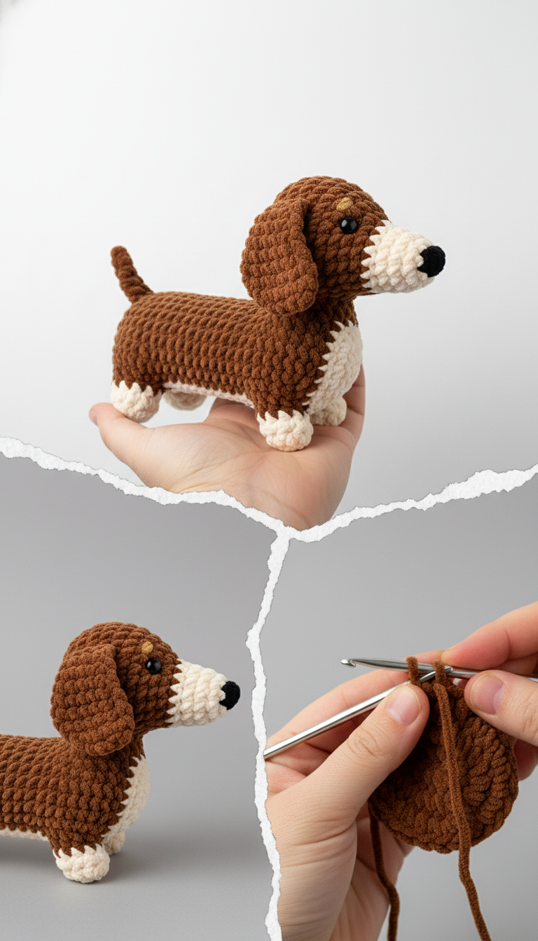 Craft Your Own Adorable Amigurumi Dachshund Dog Crochet Pattern!