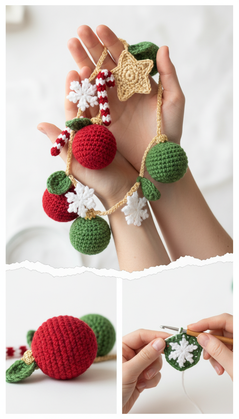 Festive Crochet Christmas Garland Pattern: DIY Holiday Bunting