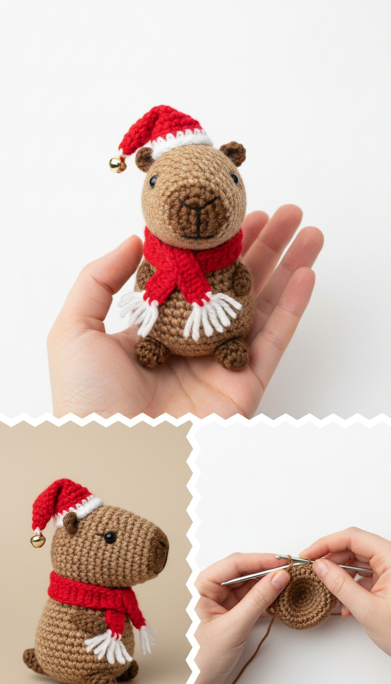 Crochet a Cozy Christmas Capybara: Free Amigurumi Pattern!