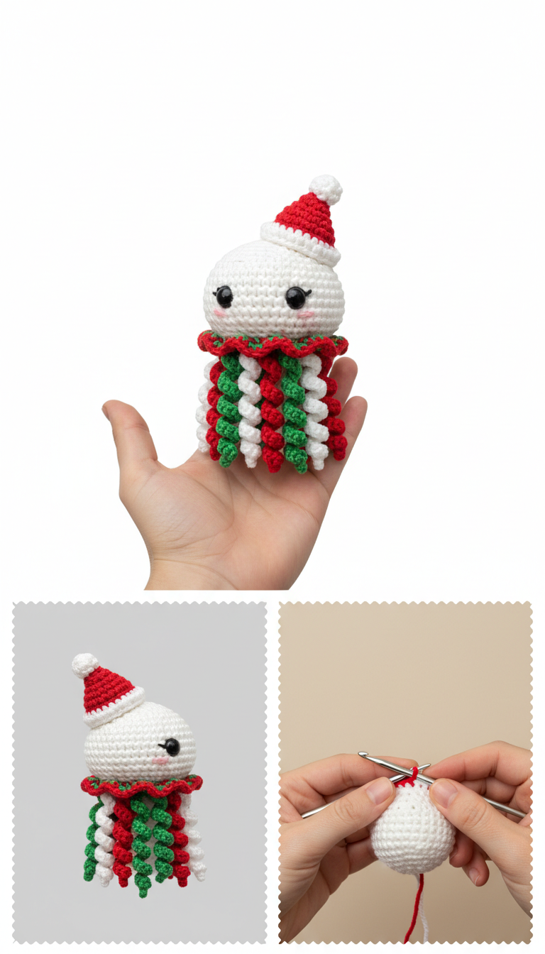 Crochet Santa Jellyfish Amigurumi: Your Adorable Holiday Companion