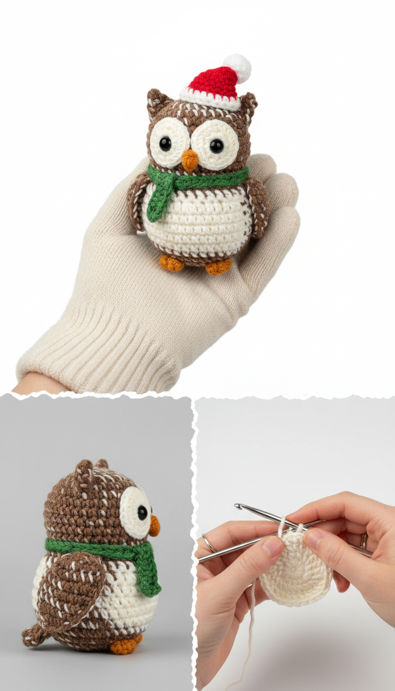 Hoot-Hoot-Holiday: Adorable Christmas Owl Amigurumi Pattern