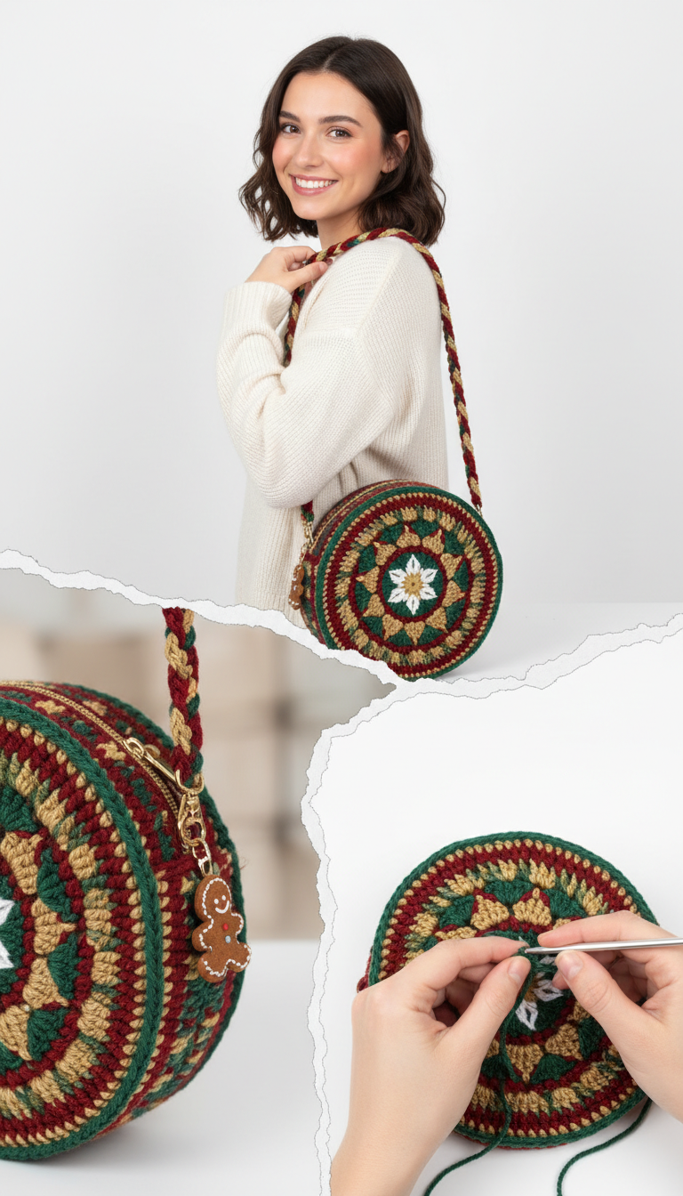 Jolly & Chic: Your DIY Holiday Crochet Round Bag Pattern