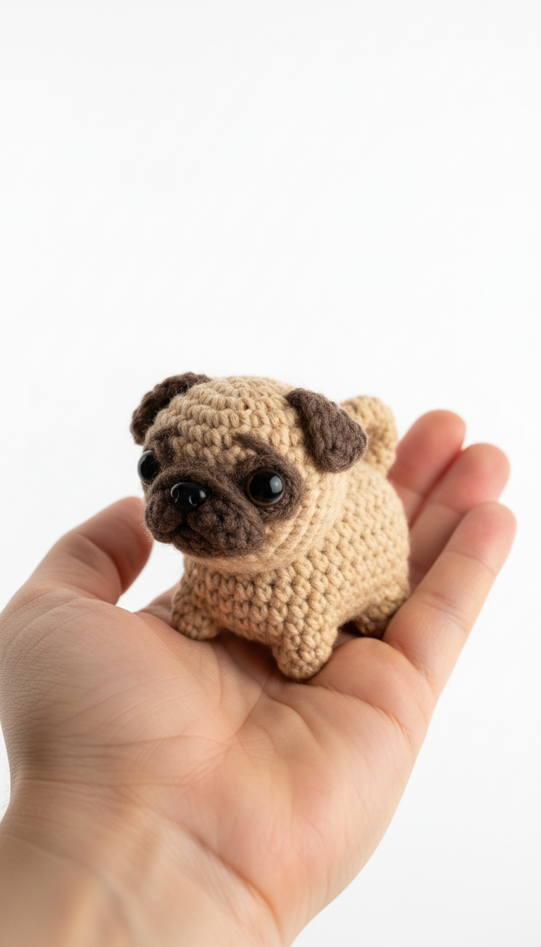Adorable Tiny Amigurumi Pug Crochet Pattern