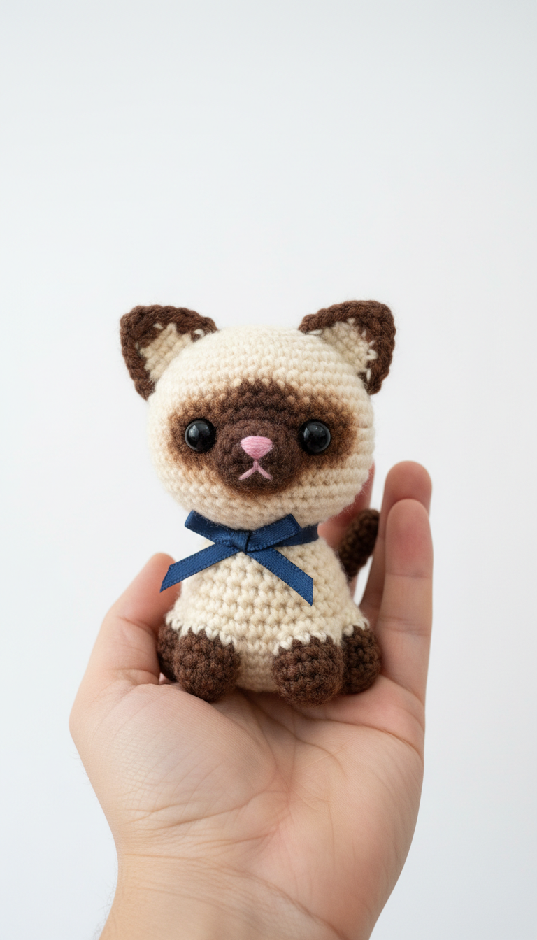 Craft Your Own Adorable Amigurumi Siamese Cat: Free Crochet Pattern
