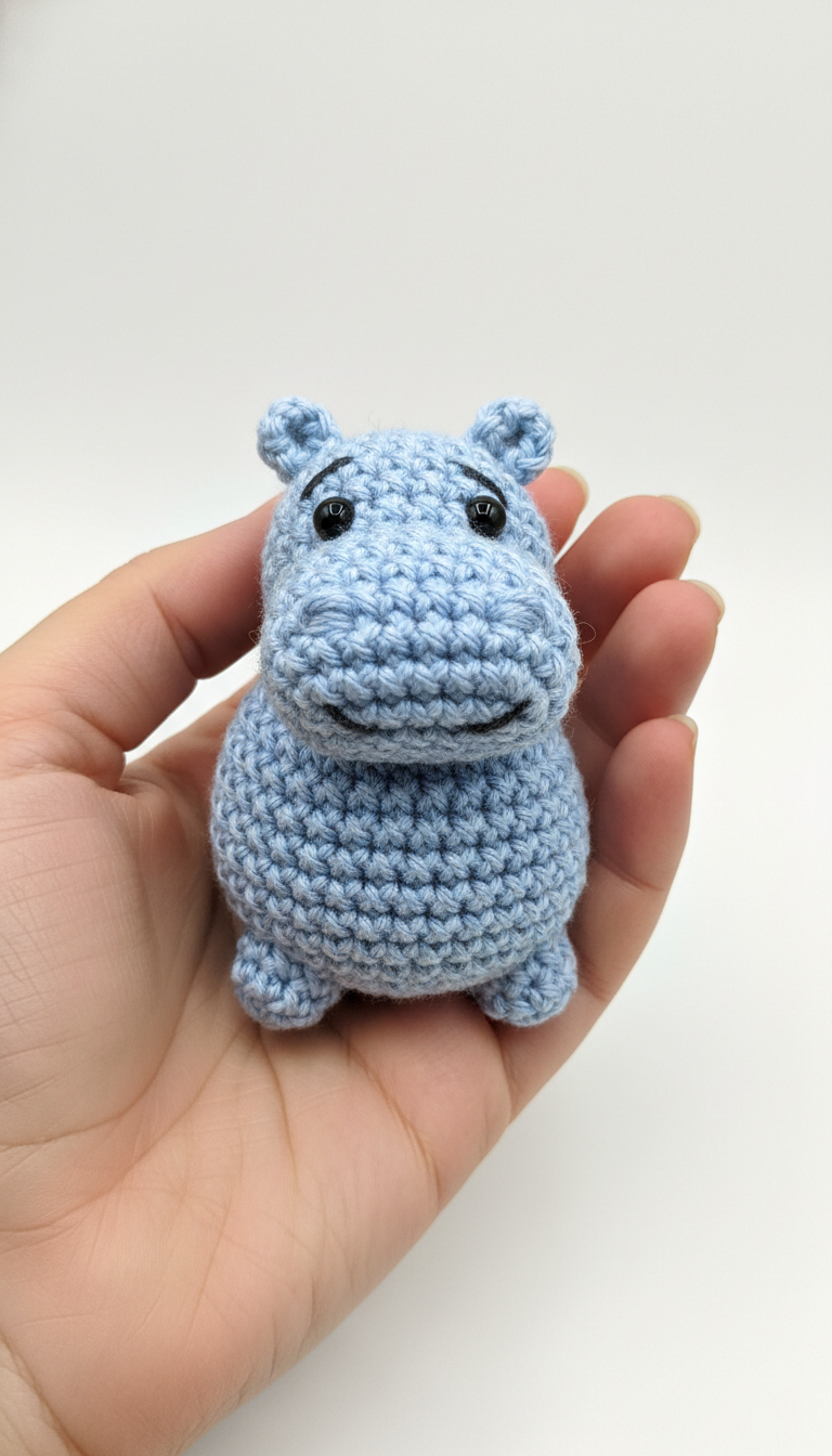 Cuddly Blue Hippo Amigurumi: Free Crochet Pattern for a Sweet Friend