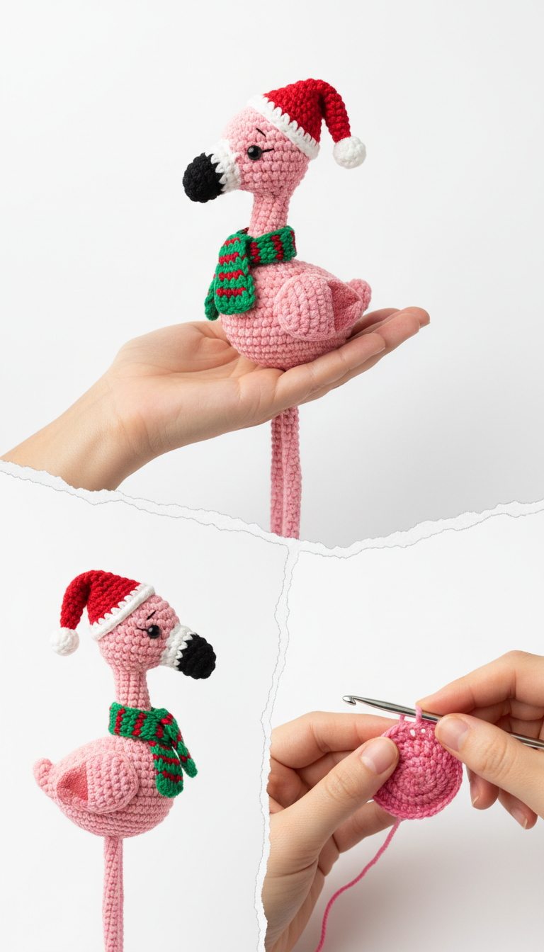 Festive Flamingo Fun: Your Adorable Crochet Christmas Flamingo Amigurumi Pattern