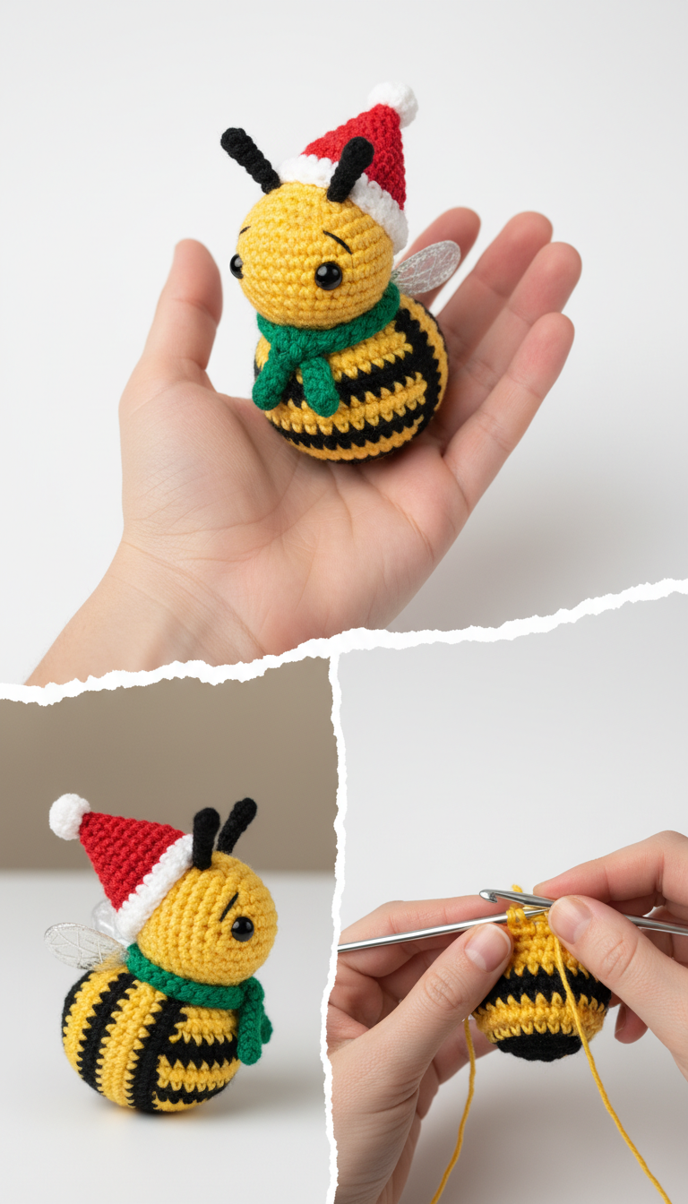 Buzz into the Holidays: Adorable Christmas Bee Amigurumi Free Crochet Pattern