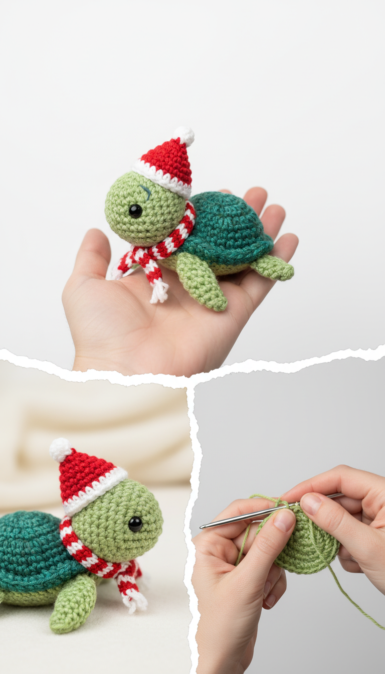 Jolly Christmas Turtle Amigurumi: Free Crochet Pattern for Festive Fun!