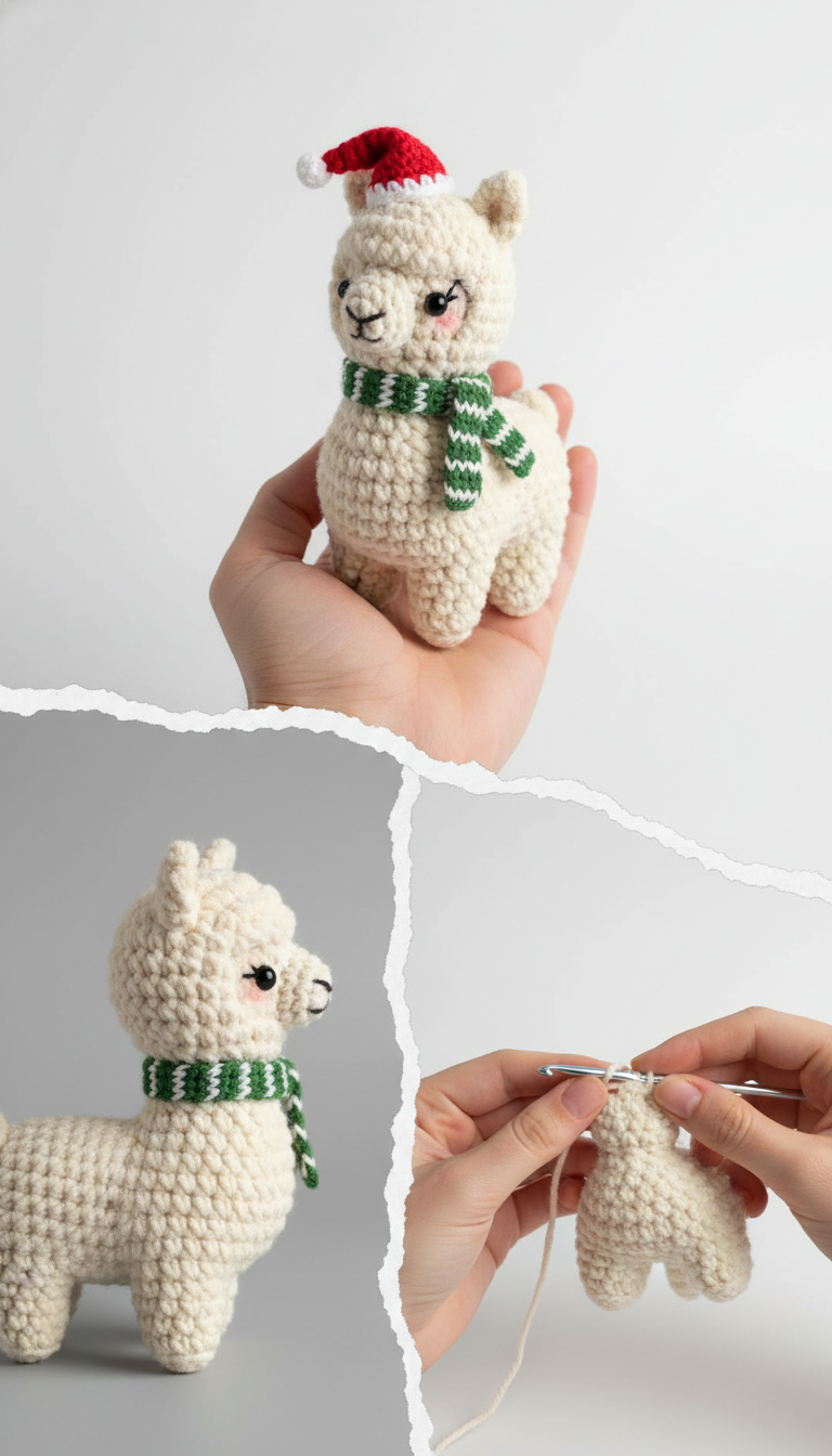 Adorable Holiday Alpaca Amigurumi: Free Crochet Pattern for a Festive Friend