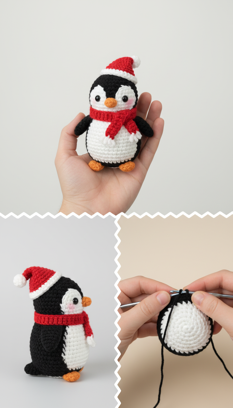 Adorable Holiday Penguin Amigurumi Crochet Pattern