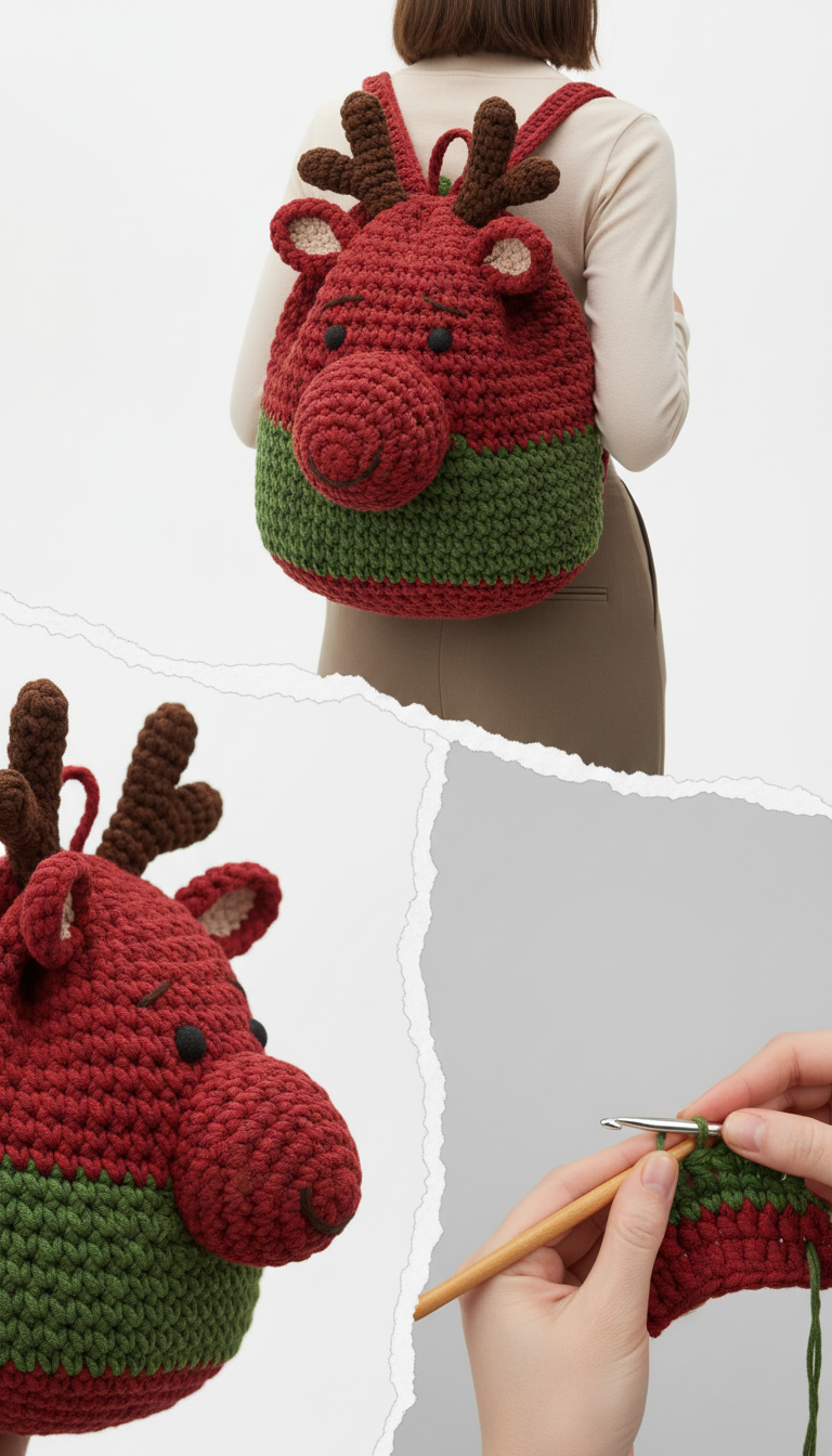 Charming Crochet Reindeer Backpack Pattern: Craft a Festive Companion!