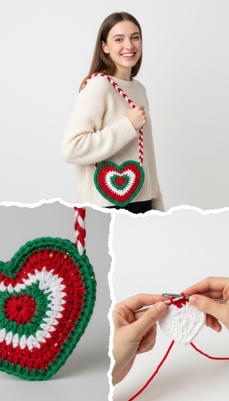 Crochet Festive Heart Bag Pattern: Wear Your Holiday Cheer!