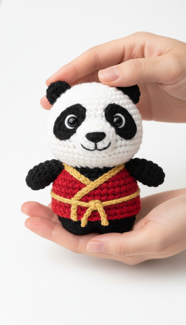 Master Panda: Free Crochet Amigurumi Pattern for a Kung Fu Cutie!