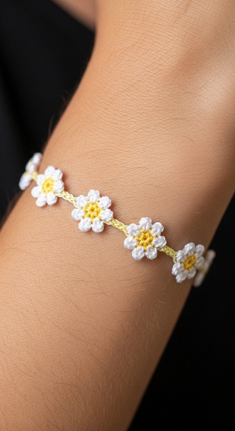 Crochet Daisy Chain Bracelet Pattern: Adorn Your Wrist with Handmade Blooms!