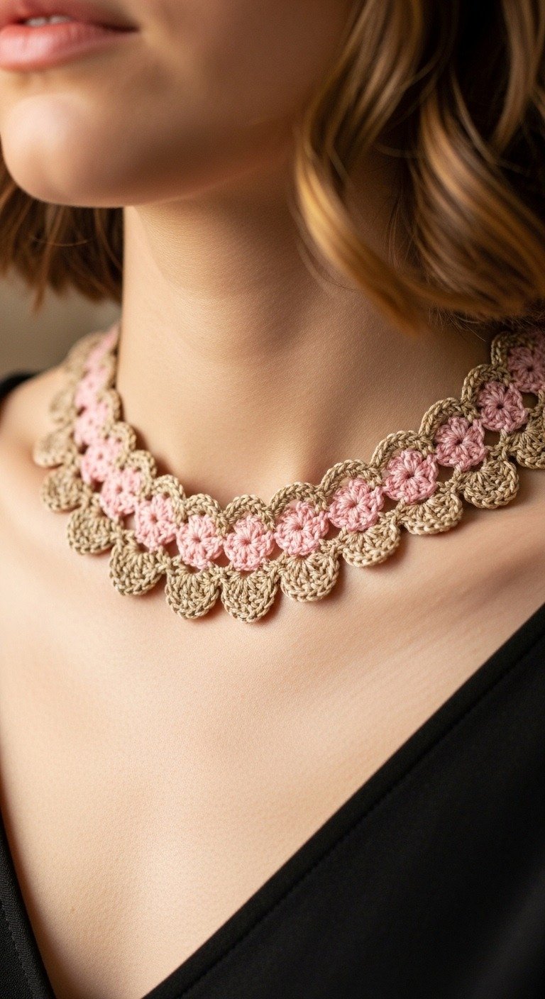 Elegant Crochet Lace Necklace Pattern: Craft Your Own Scalloped Statement Piece