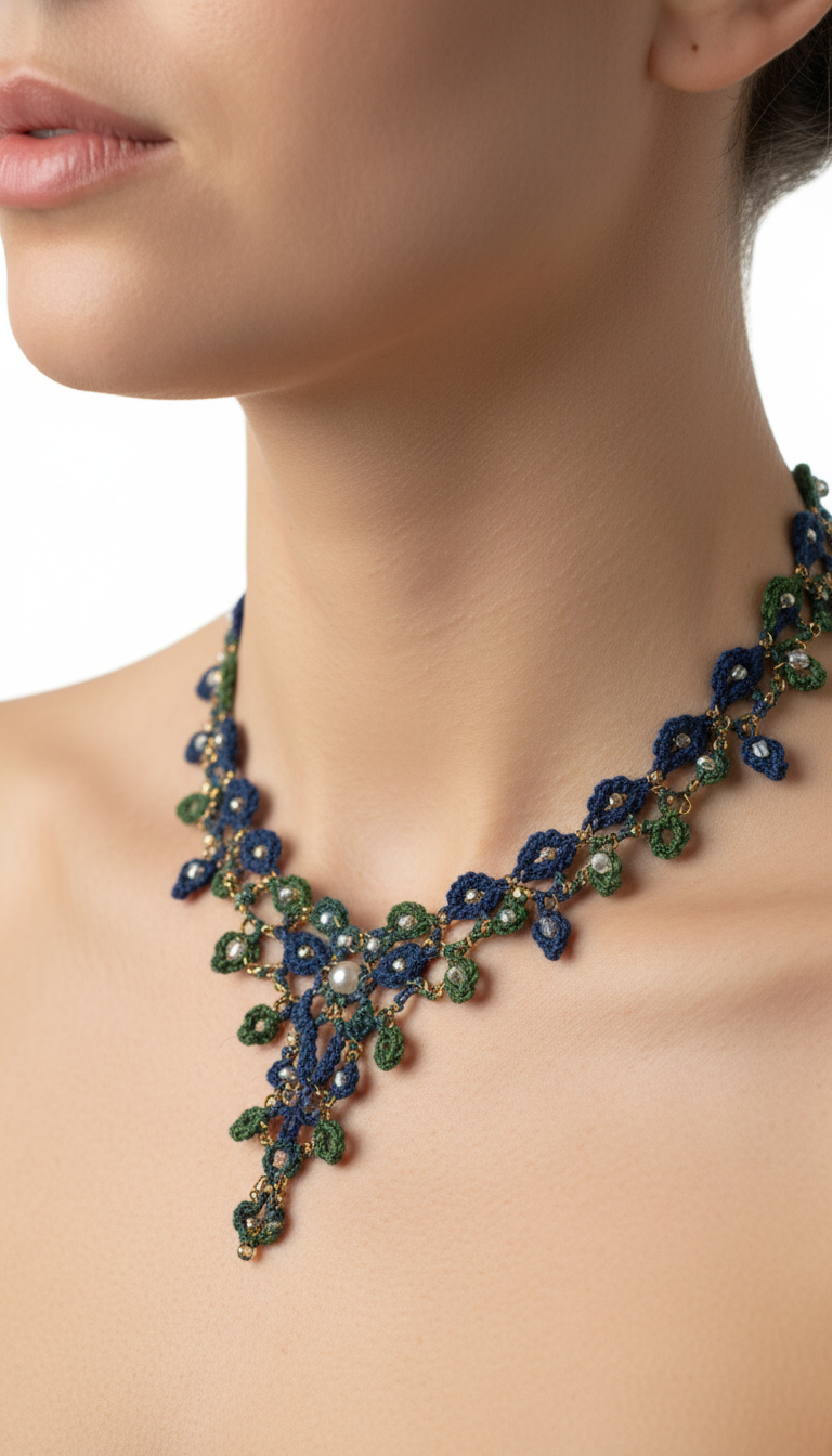 Elegant Crocheted Floral & Pearl Necklace Pattern