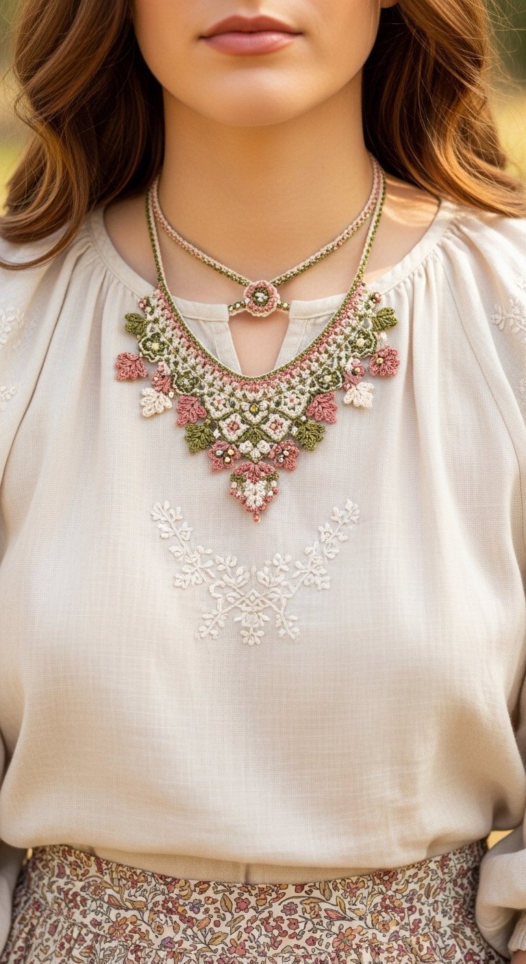Elegant Victorian-Inspired Crochet Statement Necklace Pattern