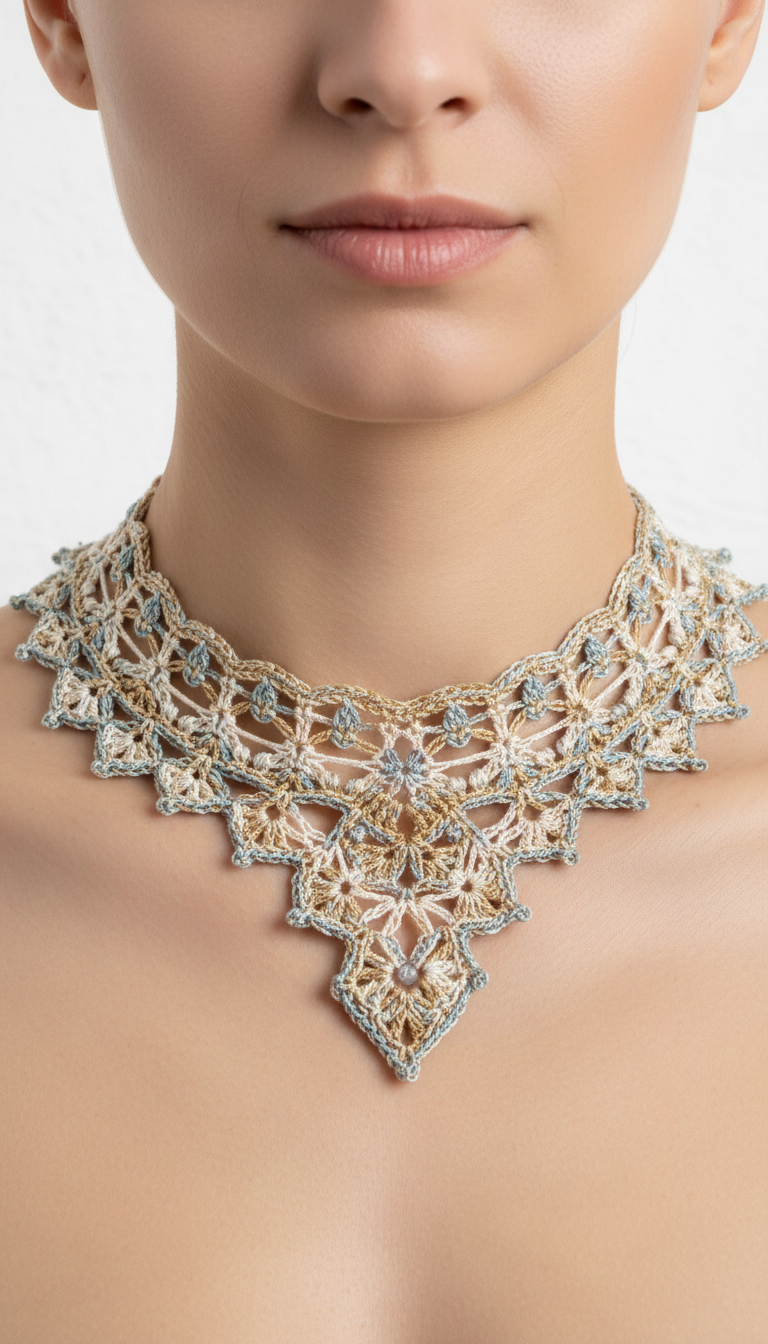 Delicate Multi-Color Crochet Lace Choker Pattern