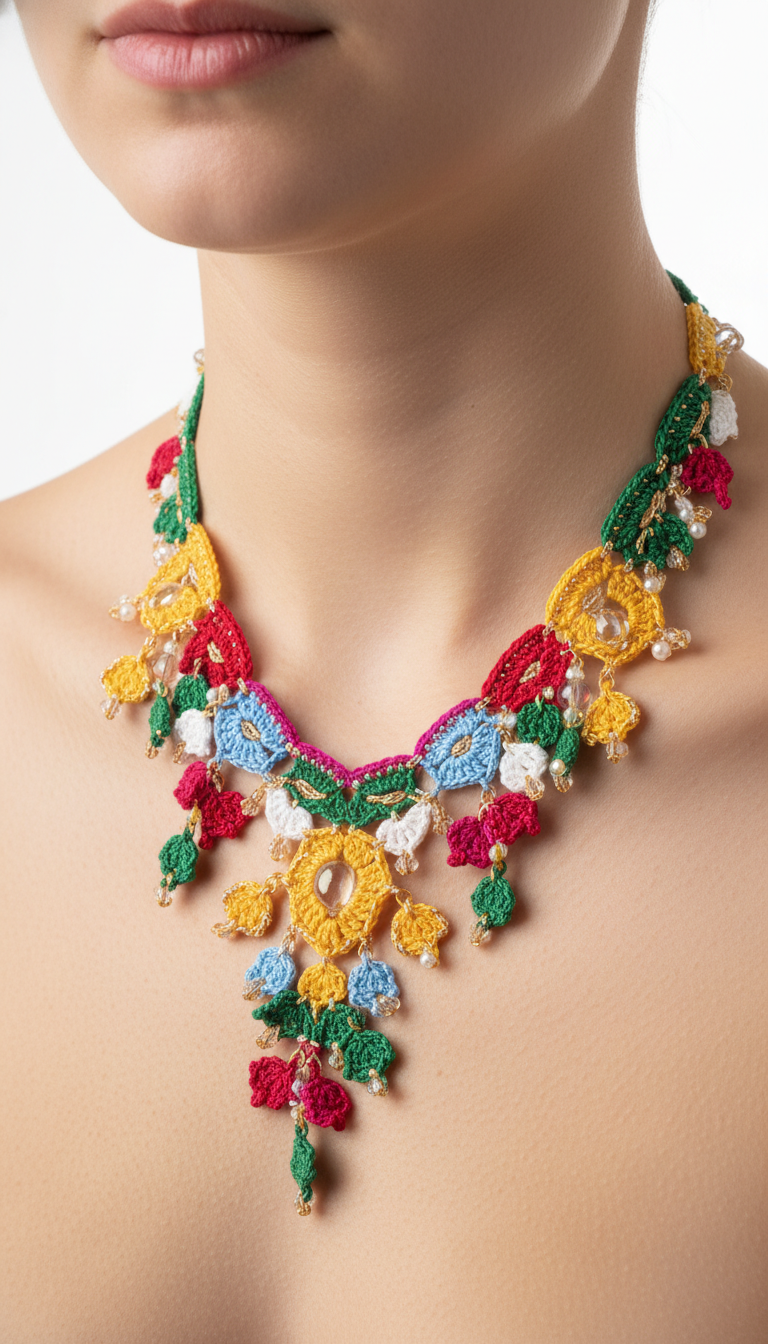 Sparkle & Stitch: Craft Your Own Boho Chic Crochet Statement Necklace