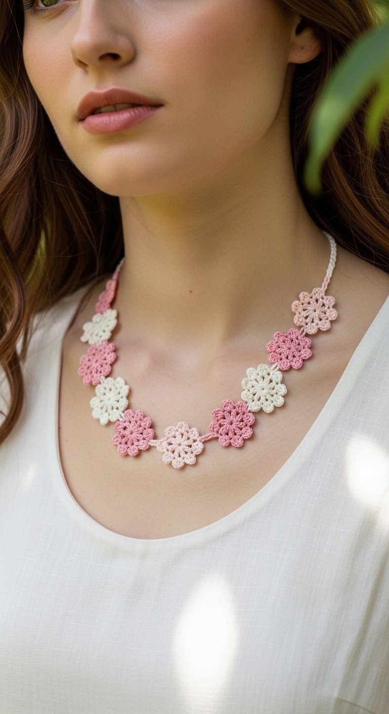 Delicate Daisy Chain Crochet Necklace Pattern: Bloom with Style!