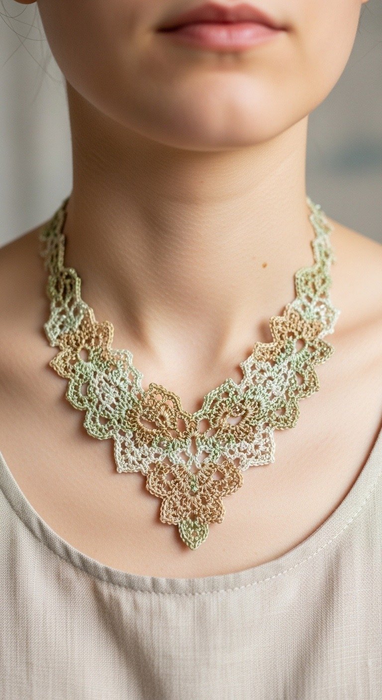 Elegant Crocheted Lace Necklace Pattern: Craft Your Own Delicate Statement Piece