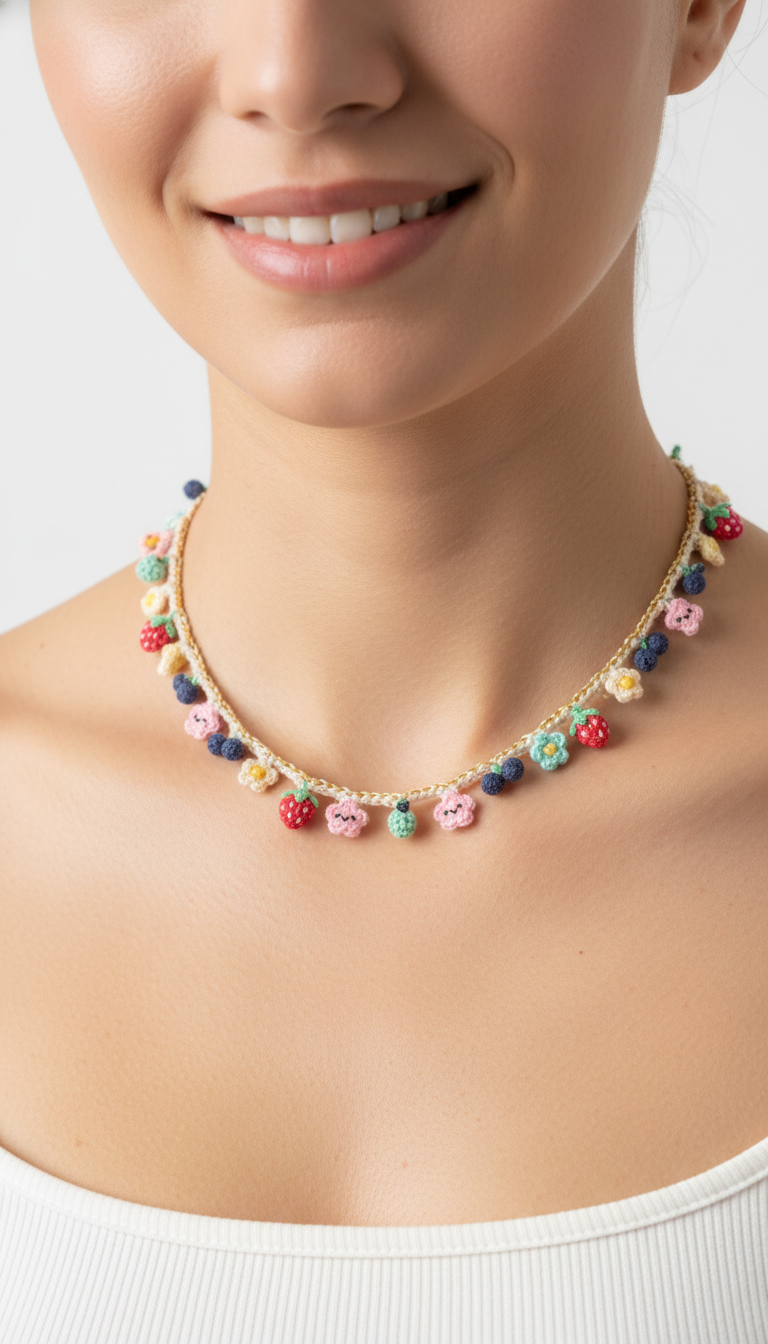 Sweet & Simple: DIY Kawaii Crochet Charm Necklace Pattern