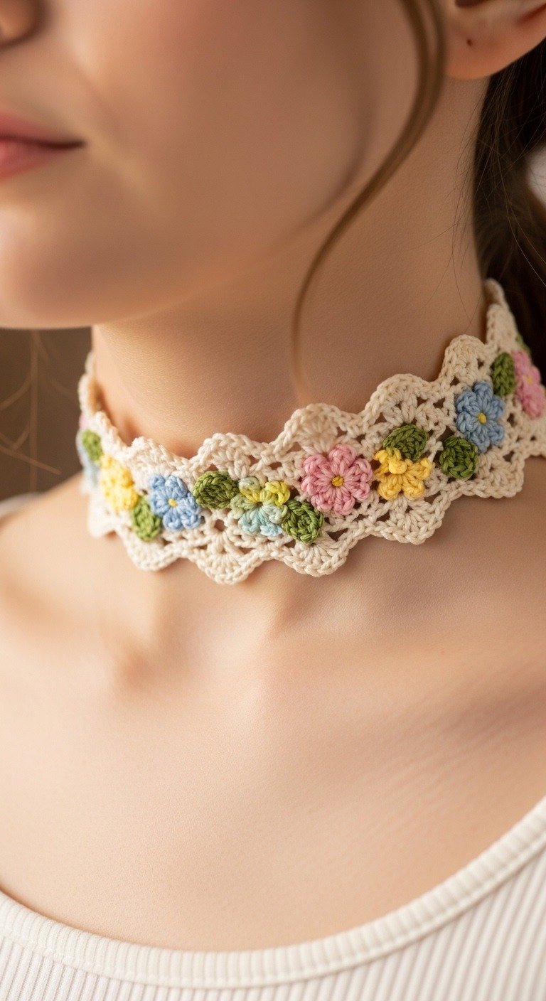 Charming Floral Crochet Choker Pattern: Embrace Spring Style
