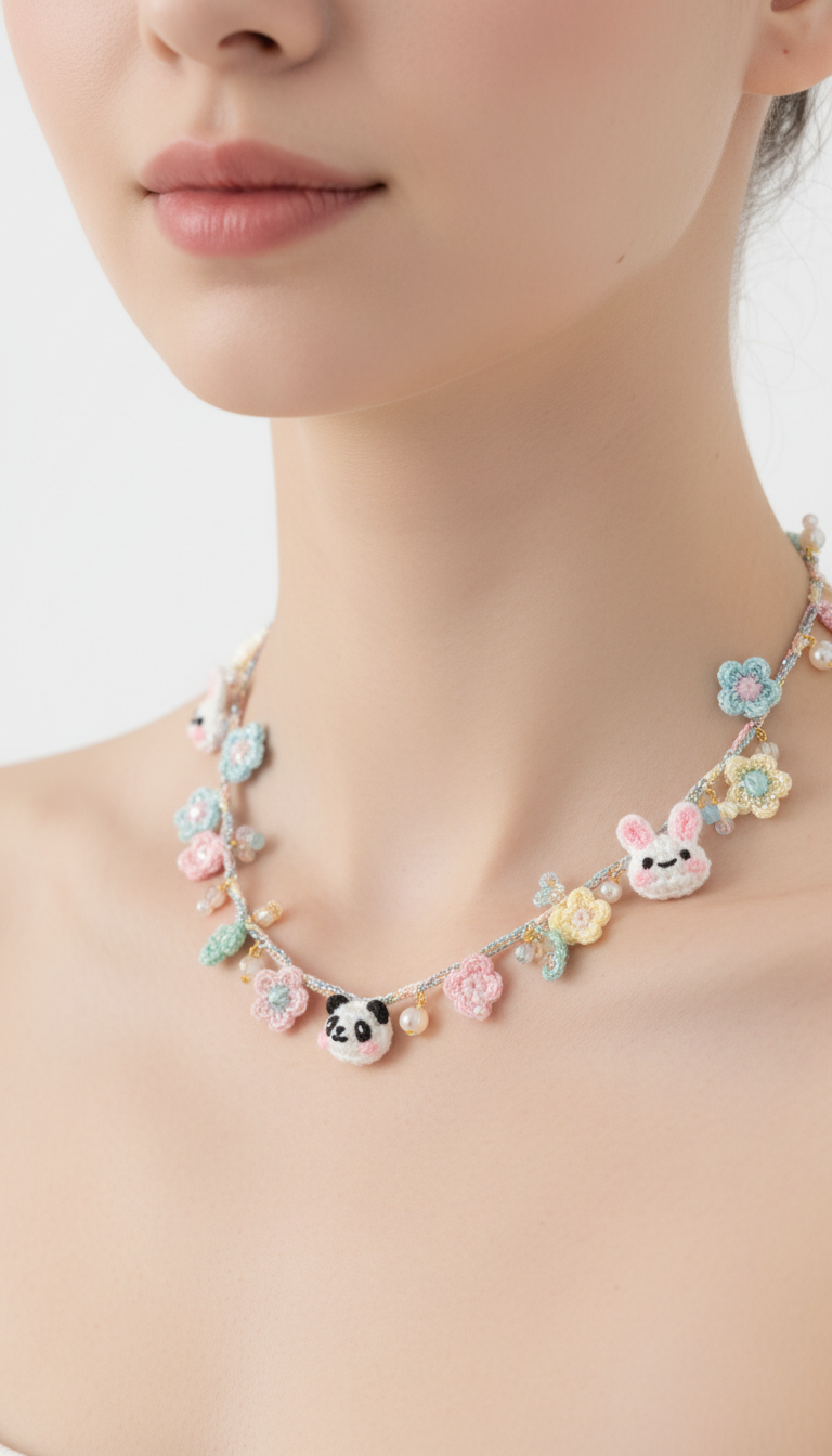 Kawaii Crochet Critter & Floral Necklace Pattern