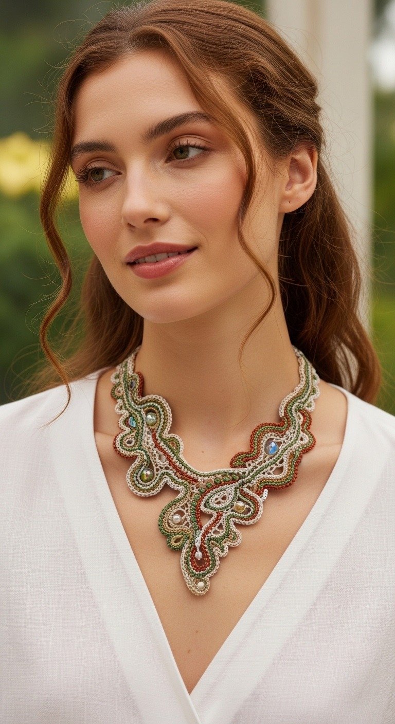 Craft an Enchanting Irish Crochet Lace Statement Necklace: Free Pattern