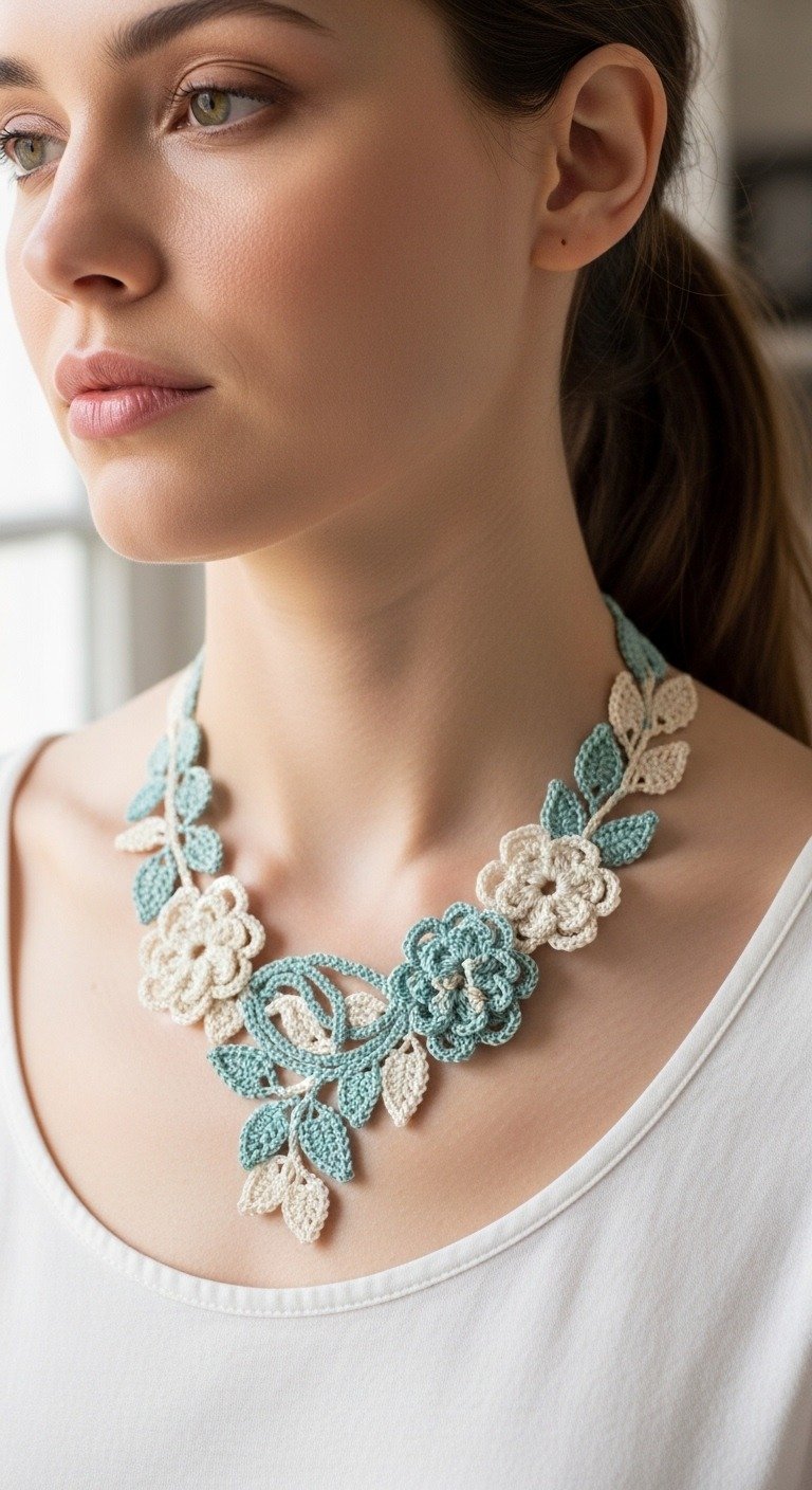 Delicate Floral Crochet Necklace Pattern: A Touch of Handcrafted Elegance