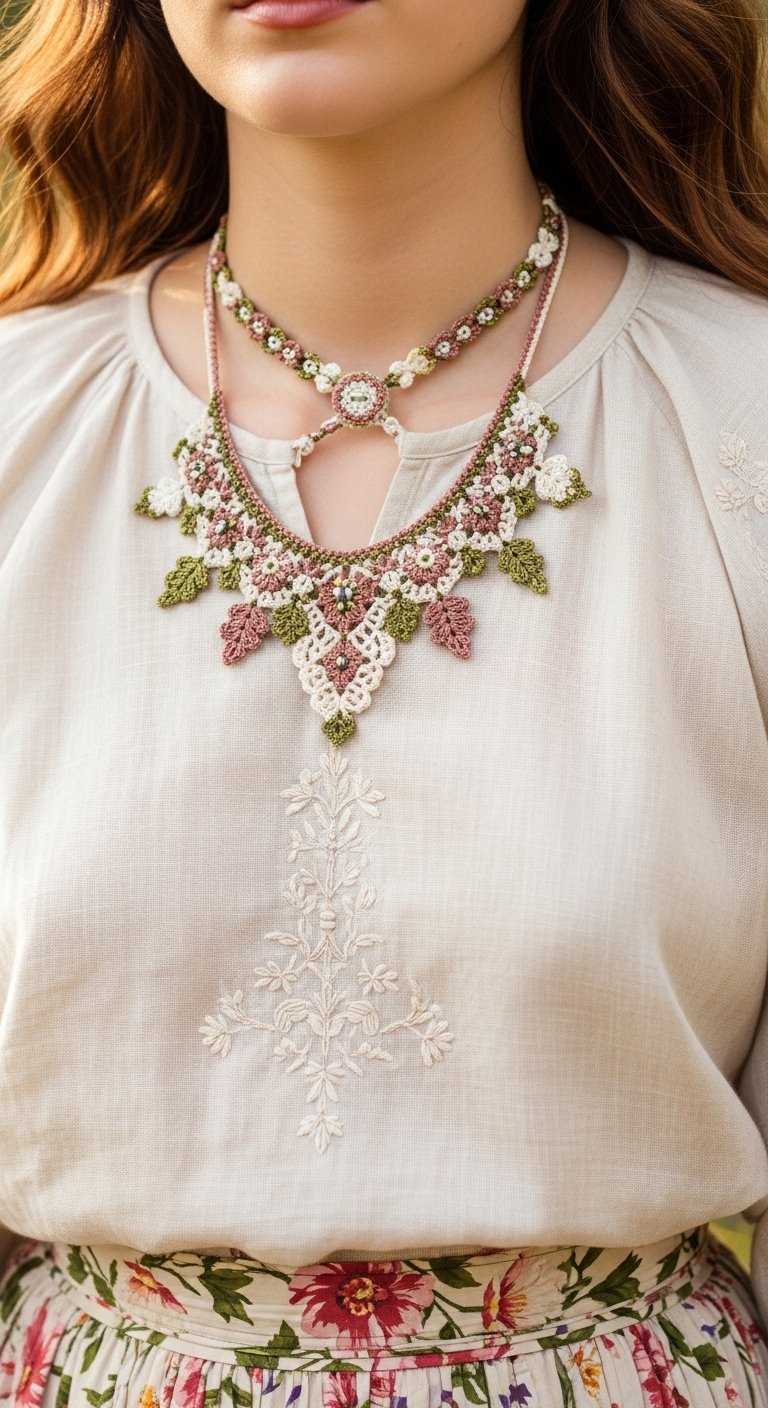 Vintage-Inspired Crochet Lace Choker Necklace Pattern