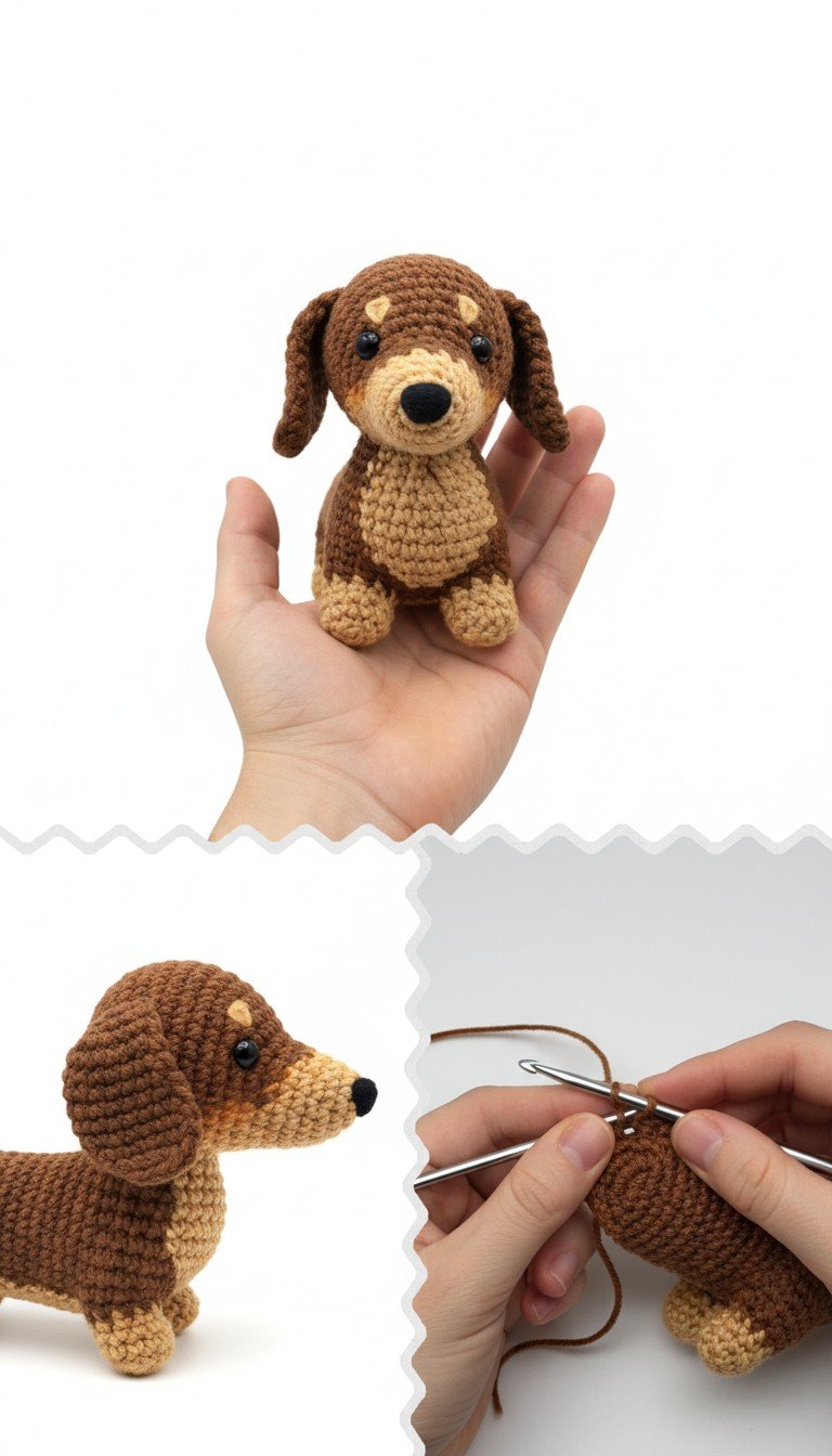 Adorable Crochet Dachshund Amigurumi Pattern: A Wiener Dog Pal!