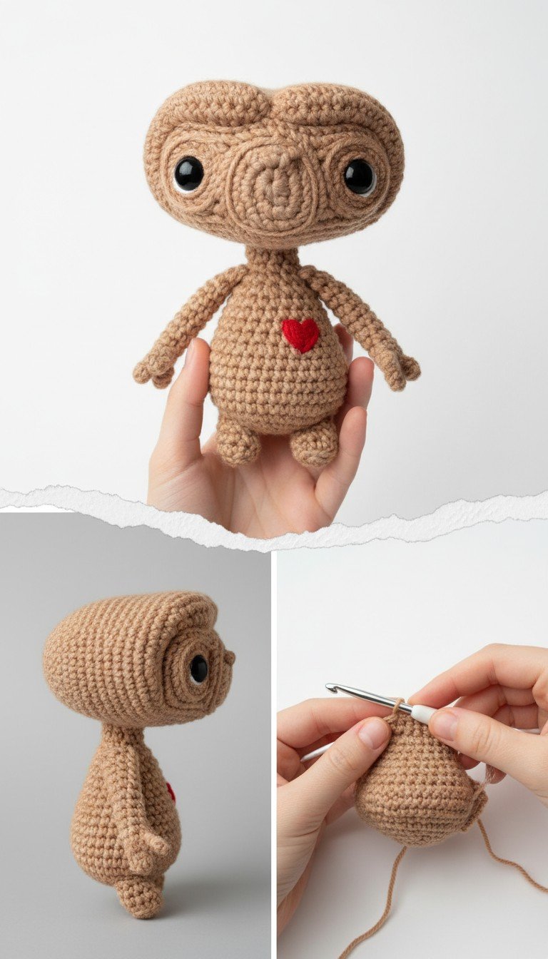 Crochet Your Own Beloved E.T. Amigurumi – Free Pattern for a Movie Icon!