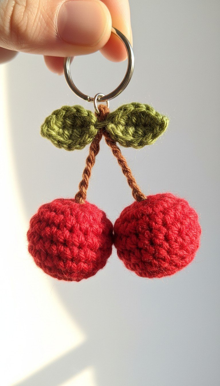 Crochet Cherry Keychain Pattern: Sweet Amigurumi for Your Keys!