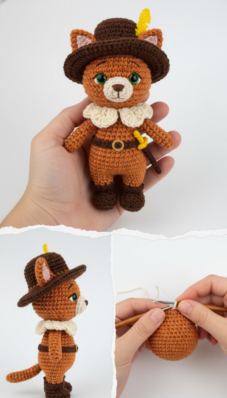 Crochet Puss in Boots Amigurumi Pattern: Craft Your Own Feline Hero!
