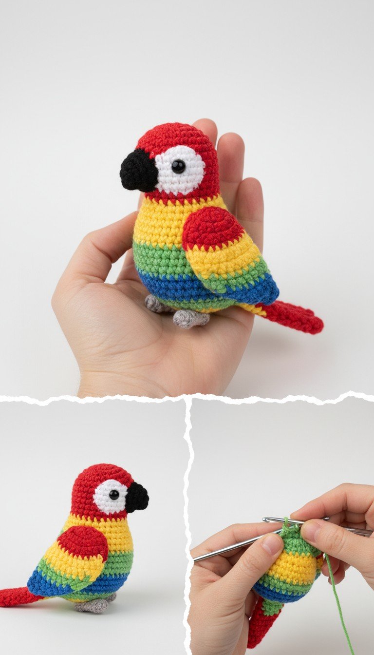 Rainbow Macaw Amigurumi Pattern: Crochet Your Own Colorful Parrot!