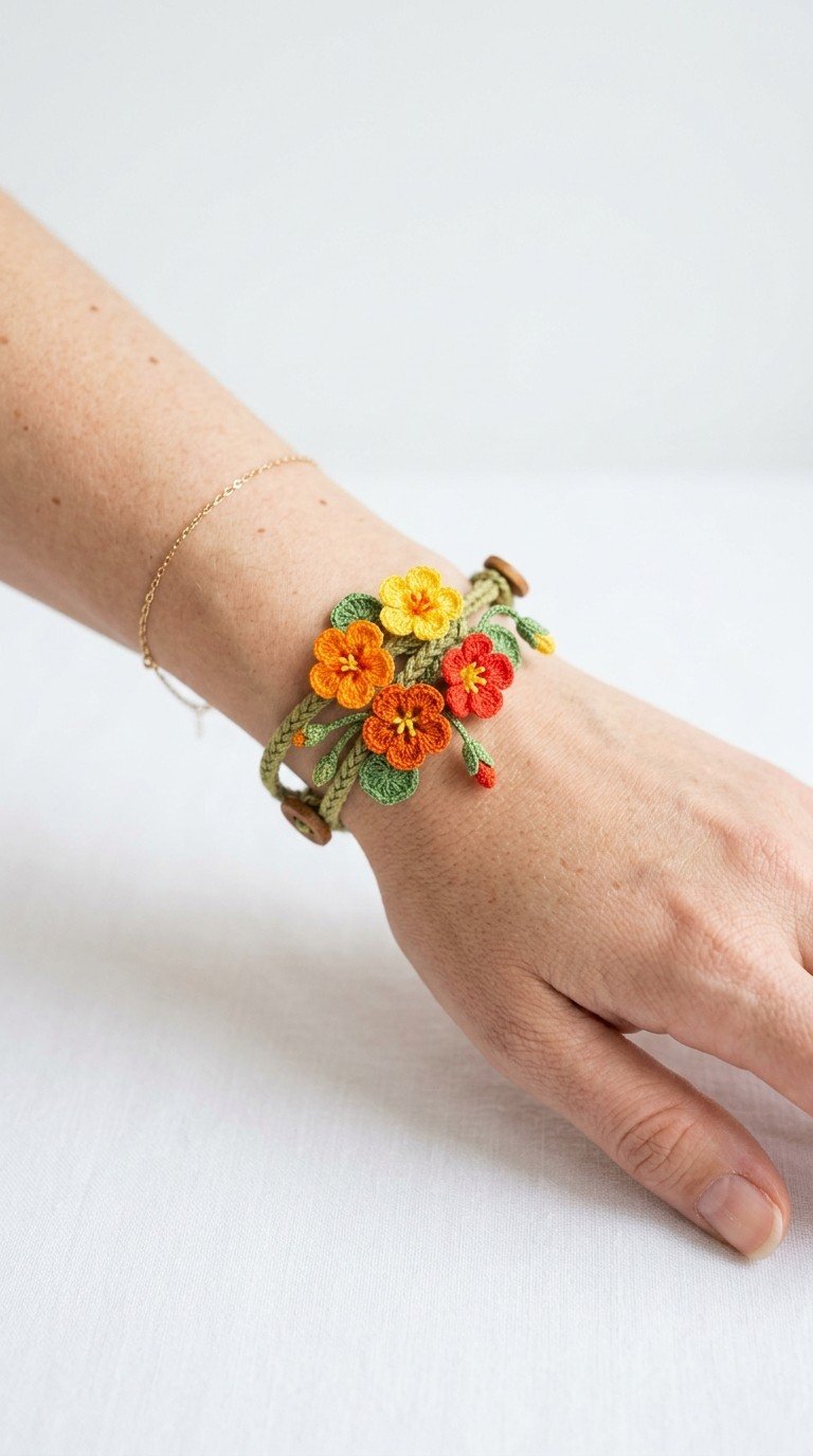 Bloom Your Style: Easy Crochet Flower Bracelet Pattern
